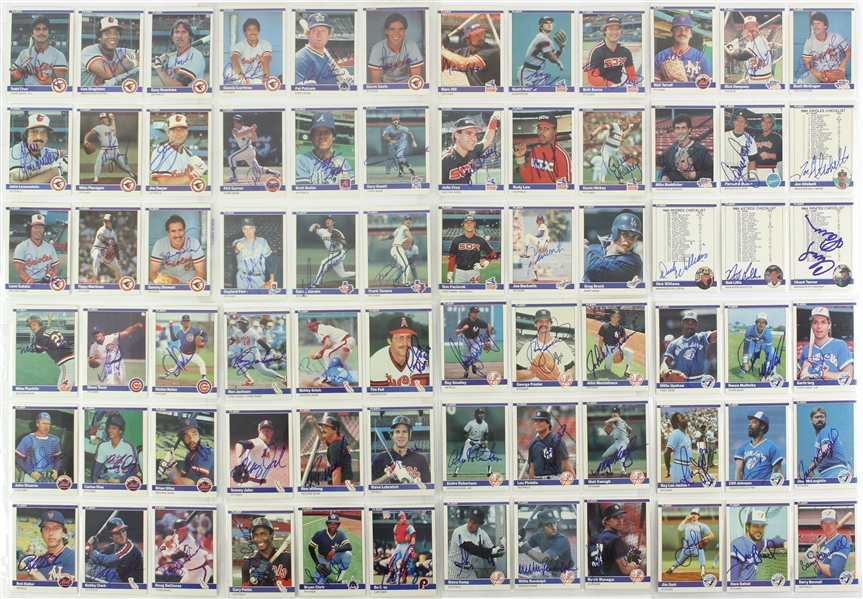 1984 Fleer Signed Baseball Trading Cards - Lot of 323 w/ Don Mattingly, Rickey Henderson, Billy Martin, Sparky Anderson & More (JSA)