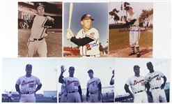 1990 Milwaukee Braves Photo Collection - Lot of 16 w/ 13 Signed Including Hank Aaron, Eddie Mathews, Warren Spahn & More (JSA)