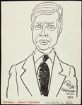 1980 Jimmy Carter 39th President of United States 9.25" x 11.75" Original Oscar Berger Illustration