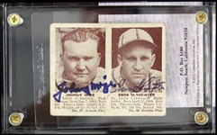 1941 Johnny Mize Enos Slaughter Dual Signed Double Play Card (PSA/DNA)