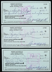1981 Bob Waterfield Los Angeles Rams Signed Personal Checks - Lot of 3 (JSA)