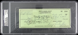 1968 George Trafton Chicago Bears Signed Check (PSA/DNA Slabbed)