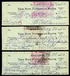 1952-53 Ed G. Barrow New York Yankees Signed Checks - Lot of 3 (JSA)