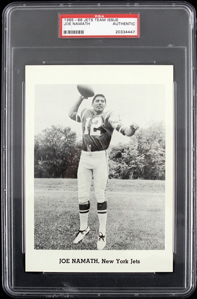 1965-68 Joe Namath New York Jets 5" x 7" Team Issue Photo (PSA Slabbed)