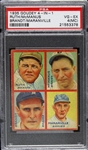 1935 Babe Ruth Marty McManus Ed Brandt Rabbit Maranville Boston Braves Goudey 4-in-1 Trading Card (PSA VG-EX 4 MC)