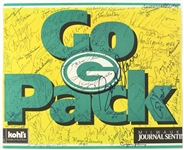 1990s-2000s Green Bay Packers Multi Signed 11" x 13" Go Pack Stadium Flat w/ 60+ Signatures Including Bart Starr, Tony Canadeo, Ray Nitschke, James Lofton & More (JSA)