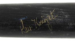 1986-89 Wally Backman Ray Knight Mets/Twins/Tigers Professional Model Game Used Bats - Lot of 2 w/ Knight Signed (MEARS LOA)