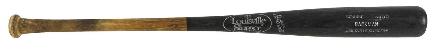 1986-89 Wally Backman Ray Knight Mets/Twins/Tigers Professional Model Game Used Bats - Lot of 2 w/ Knight Signed (MEARS LOA)