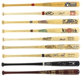 1990's-2000's Signed & Commemorative Bat Collection - Lot of 9 w/ 6 Signed Including Duke Snider, Don Drysdale, Robin Yount, Paul Molitor, Chipper Jones & More (JSA)