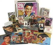 1950s-90s Elvis Presley King of Rock N Roll Memorabilia Collection - Lot of 35 w/ Books, Record Albums, Laminated Personal Check & More