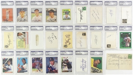 1960s-2000s Signed Trading Cards Index Cards Cuts & More - Lot of 131 w/ Sandy Koufax, Hank Aaron, Joe Namath, Al McGuire & More (JSA)