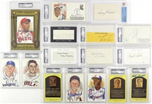 1960's-2000's Signed Trading Cards Index Cards Cuts & More - Lot of 131 w/ Sandy Koufax, Hank Aaron, Joe Namath, Al McGuire & More (JSA)