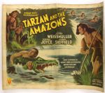 1945 Tarzan & The Amazons Johnny Weissmuller 21" x 27" Movie Poster