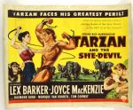 1953 Tarzan & The She Devil Lex Barker 22" x 28" Movie Poster