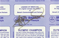 1985 Asics Legends of Wrestling 21 x 27 Framed Uncut Card Sheet Signed by Lou Banach (JSA)