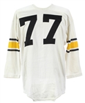 1960s White Durene #77 Game Worn Rawlings Football Jersey (MEARS LOA)