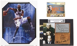 2000s Michael Jordan Washington Wizards Three Stooges Green Bay Packers Framed/Shrinkwrapped Display Collection - Lot of 3