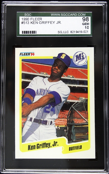 1990 Ken Griffey Jr. Seattle Mariners #98 Gem 10 Rookie Card (SGC 98)
