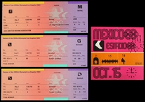 1984 Olympic Baseball Full Tickets (3) & 1968 Olympic Boxing Mexico Ticket Stub (4 total)