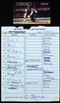 1992 (July 20th) Pittsburgh Pirates Barry Bonds HR Line Up Card from Milwaukee County Stadium
