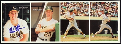 1987 Mark McGwire Oakland A’s Signed Mothers Cookies Signed Uncut Card Panel (JSA)