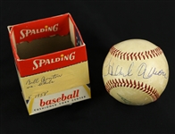 1958 Hank Aaron Bill Bruton Milwaukee Braves Signed ONL Giles County Stadium Game Used Baseball (MEARS LOA/JSA)