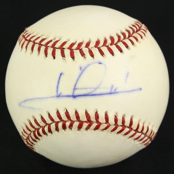 1987-89 Mario Andretti Champion Race Car Driver Signed ONL Giamatti Baseball (JSA)