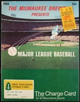 1968 The Milwaukee Brewers Presents.. Major League Baseball (White Sox vs. Orioles) Program & Stub