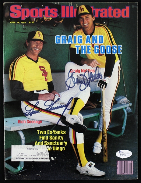 Goose Gossage & Graig Nettles Signed Vintage 1984 Sports Illustrated Magazine, San Diego Padres / NY Yankees *JSA*