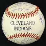 1977 Vintage Team Signed Cleveland Indians Baseball (JSA)