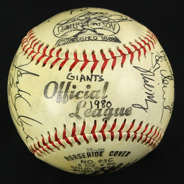 1980 San Francisco Giants Team Signed Baseball w/ 20 Signatures Including Vida Blue, Jack Clark, John Montefusco & More (JSA)