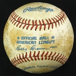 1985-89 Hall of Fame & Star Multi Signed OAL Brown Baseball w/ 21 Signatures Including Johnny Mize, Lefty Gomez, Jake Gibbs, George Scott & More (JSA)