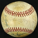 1985-89 Hall of Fame & Star Multi Signed OAL Brown Baseball w/ 21 Signatures Including Johnny Mize, Lefty Gomez, Jake Gibbs, George Scott & More (JSA)