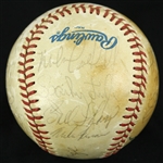 1985-89 Hall of Fame & Star Multi Signed OAL Brown Baseball w/ 21 Signatures Including Johnny Mize, Lefty Gomez, Jake Gibbs, George Scott & More (JSA)