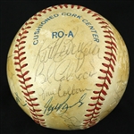 1985-89 Hall of Fame & Star Multi Signed OAL Brown Baseball w/ 21 Signatures Including Johnny Mize, Lefty Gomez, Jake Gibbs, George Scott & More (JSA)
