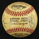 1981 New York Mets Team Signed ONL Feeney Baseball w/ 28 Signatures Including Bob Gibson, Rusty Staub, Mookie Wilson, Mike Scott & More (JSA)
