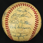1981 New York Mets Team Signed ONL Feeney Baseball w/ 28 Signatures Including Bob Gibson, Rusty Staub, Mookie Wilson, Mike Scott & More (JSA)