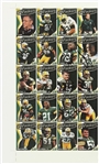 1998 Green Bay Packers 11.5" x 20" Uncut Police Trading Card Sheet w/ 20 Cards, 7 Signed Including Ron Wolf, Mike Holmgren & More (JSA)
