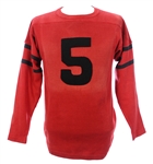 1930s Red #5 Game Worn Football Jersey (MEARS LOA)
