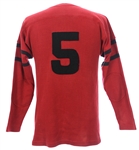 1930's Red #5 Game Worn Football Jersey (MEARS LOA)