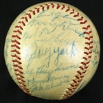 1947 Boston Red Sox Team Signed OAL Harridge Baseball w/ 26 Signatures Including Ted Williams (Clubhouse), Dom DiMaggio, Joe Cronin, Bobby Doerr & More (JSA)
