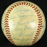 1947 Boston Red Sox Team Signed OAL Harridge Baseball w/ 26 Signatures Including Ted Williams (Clubhouse), Dom DiMaggio, Joe Cronin, Bobby Doerr & More (JSA)