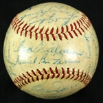 1947 Boston Red Sox Team Signed OAL Harridge Baseball w/ 26 Signatures Including Ted Williams (Clubhouse), Dom DiMaggio, Joe Cronin, Bobby Doerr & More (JSA)