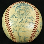 1947 Boston Red Sox Team Signed OAL Harridge Baseball w/ 26 Signatures Including Ted Williams (Clubhouse), Dom DiMaggio, Joe Cronin, Bobby Doerr & More (JSA)