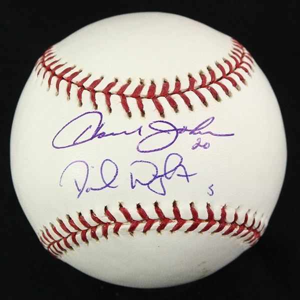 Howard Johnson & David Wright Dual Signed OMLB Baseball - New York Mets (JSA)