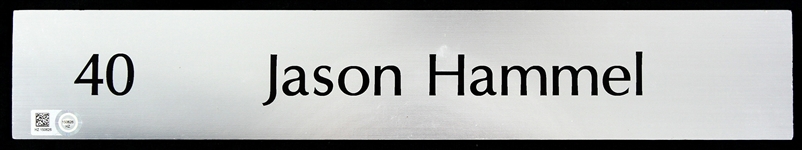 Jason Hammel Game Used MLB Locker Name Plate 
