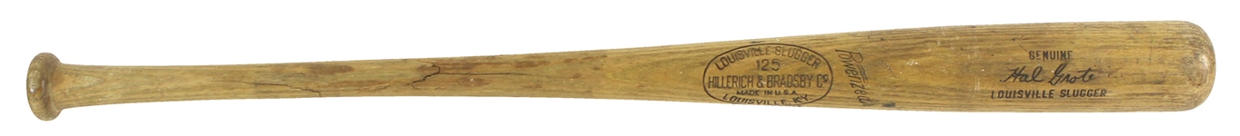 1950-59 Hal Grote Minor Leagues H&B Louisville Slugger Professional Model Game Used Bat (MEARS LOA)