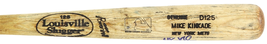 1999-2000 Mike Kinkade New York Mets Signed Louisville Slugger Professional Model Game Used Bat (MEARS LOA/JSA)