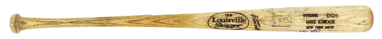 1999-2000 Mike Kinkade New York Mets Signed Louisville Slugger Professional Model Game Used Bat (MEARS LOA/JSA)