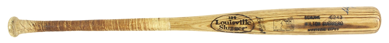 1999-2000 Wilton Guerrero Montreal Expos Signed Louisville Slugger Professional Model Game Used Bat (MEARS LOA/JSA)
